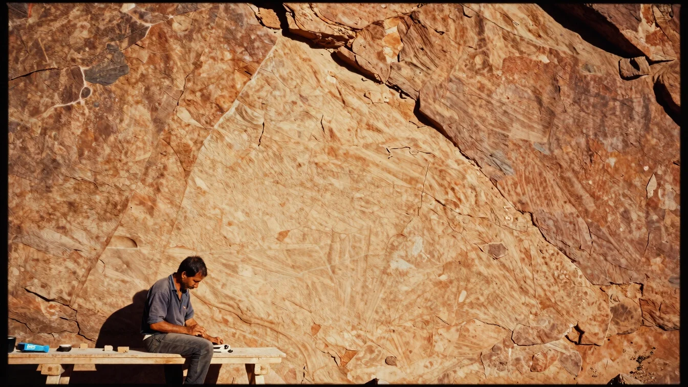 Artisan working on traditional craft in a workshop, natural dayli