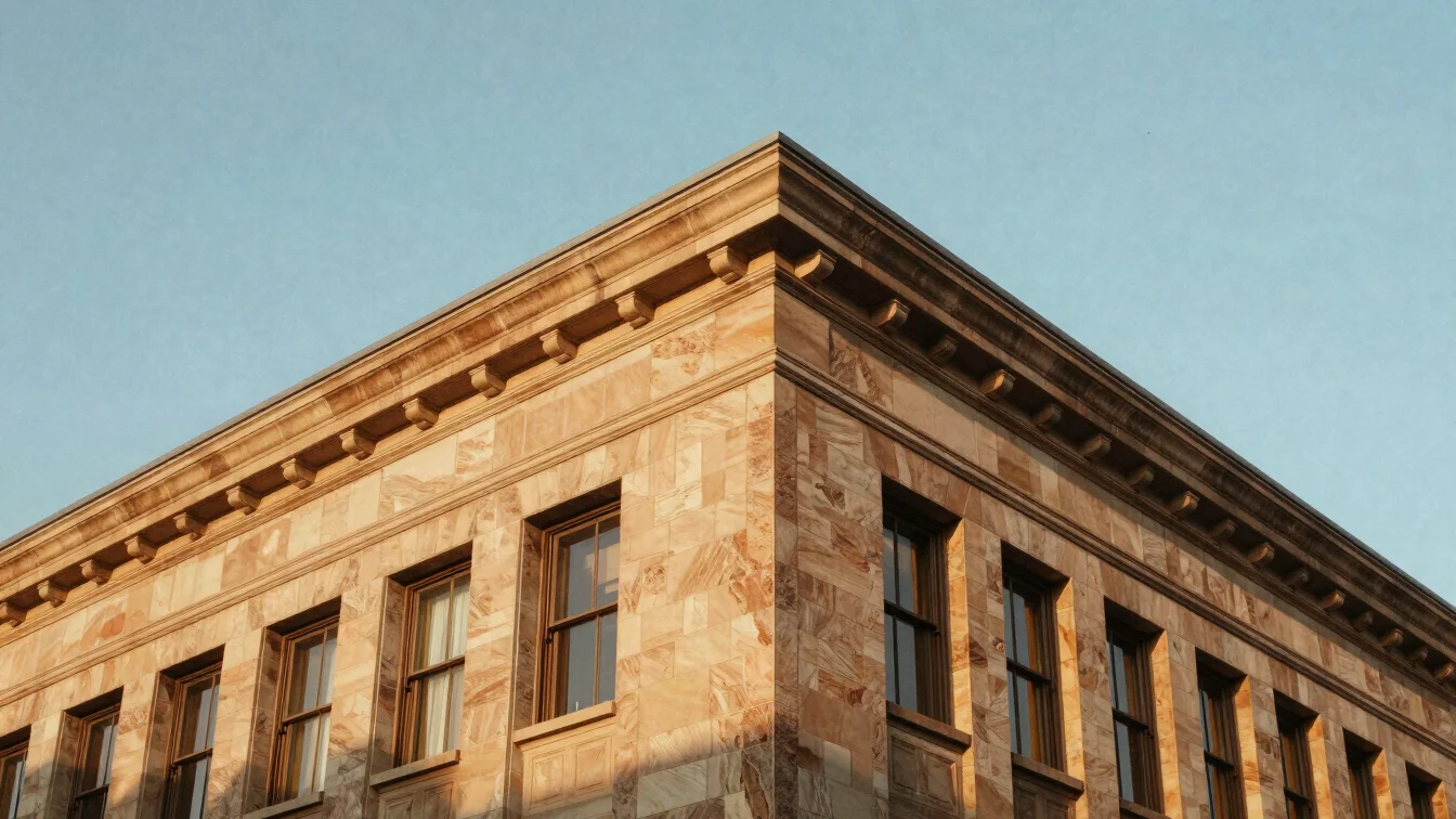 Architectural detail of a civic building or utility office, struc
