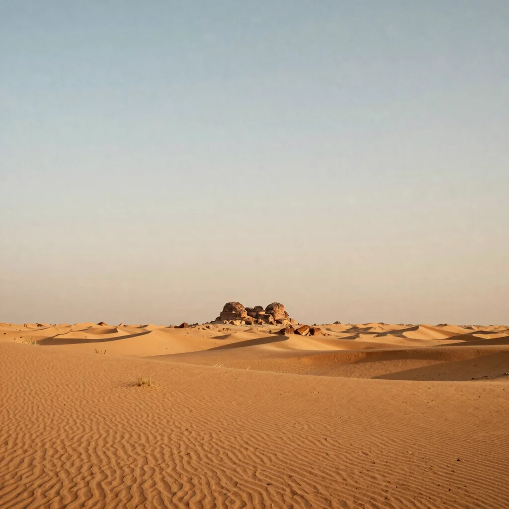 Panoramic view of a desert landscape around Shri Dungargarh, low